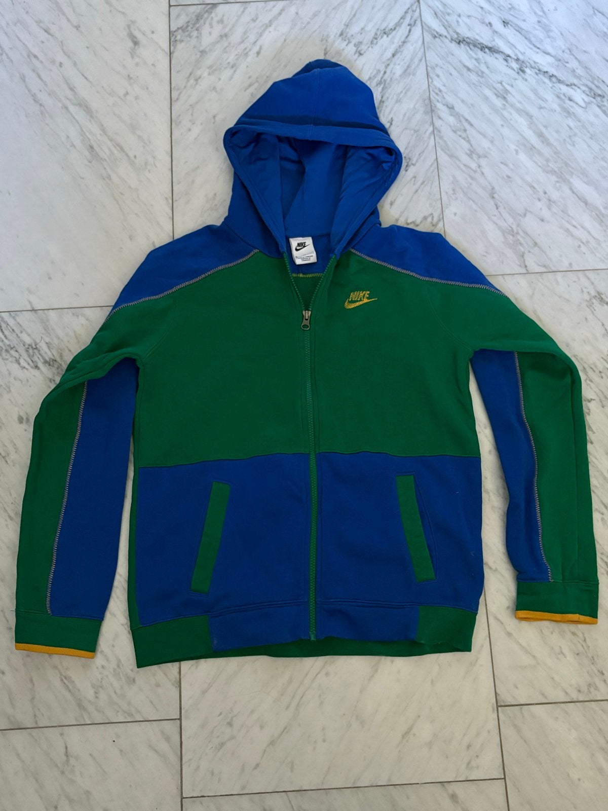 Nike Tech Fleece Zip Hoodie - Groen/Blauw, Kleding | Heren, Truien en Vesten, Gedragen, Overige maten, Meerkleurig, Ophalen of Verzenden