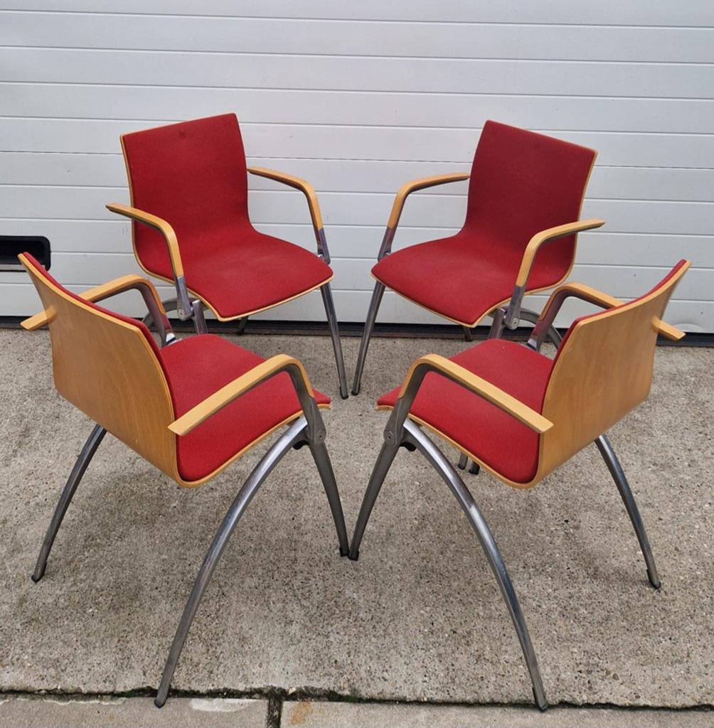 14 x Artifort Zeno vergaderstoelen design stoelen kantine, Ophalen of Verzenden, Zo goed als nieuw, Rood, Vijf, Zes of meer stoelen