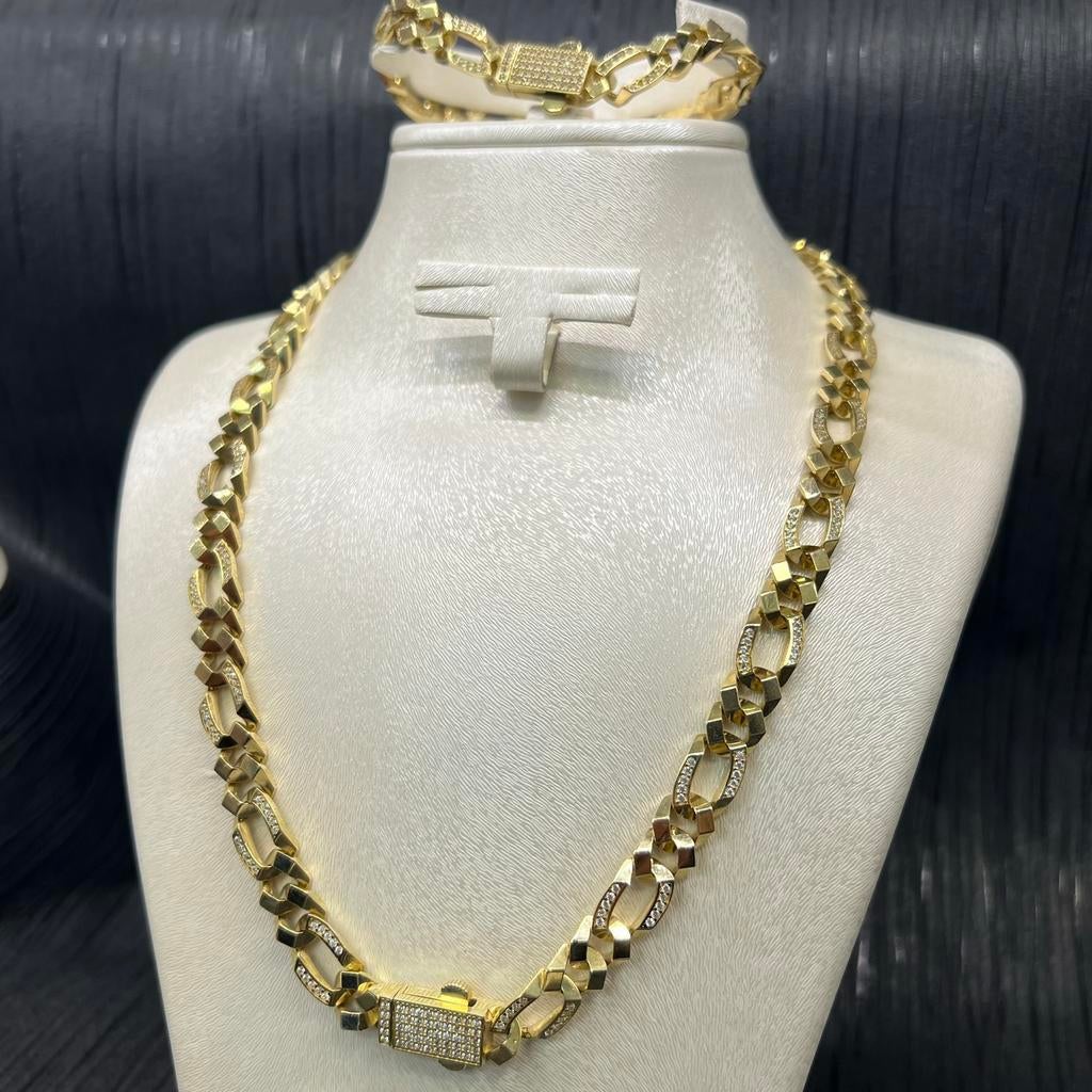 14 karaat gouden ketting collier armband prachtig schakel, Ophalen of Verzenden, Nieuw, Goud