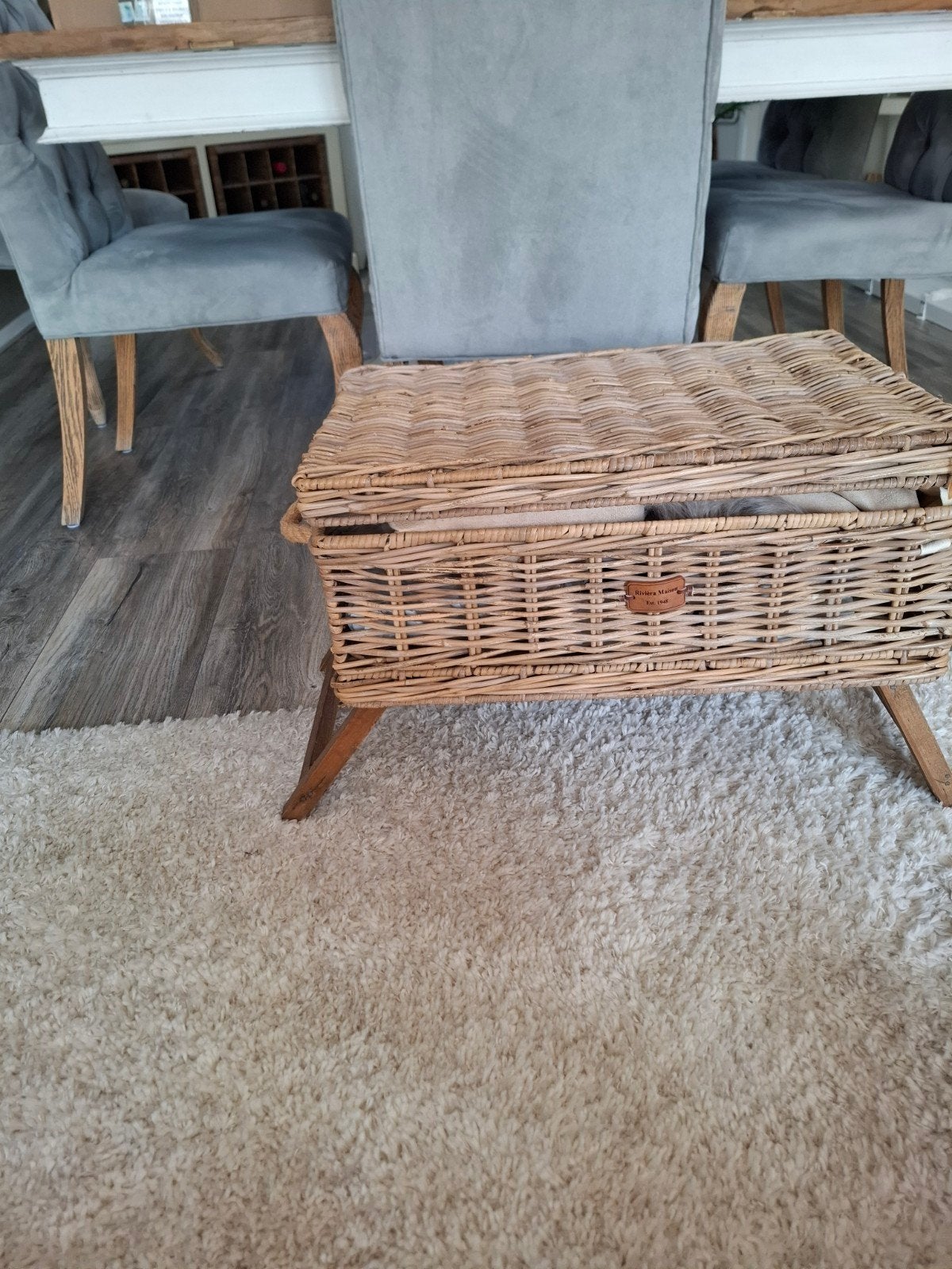 Riviera Maison rustic rattan opbergmand, Ophalen, Zo goed als nieuw