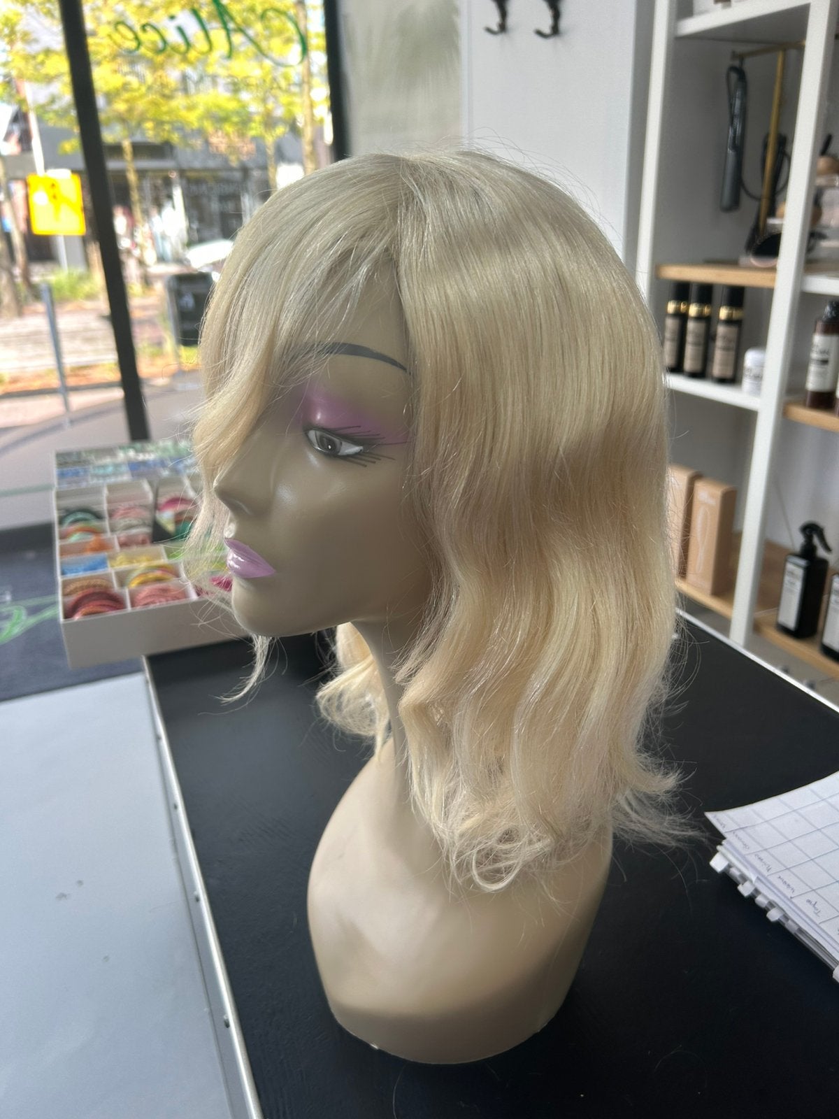 Echthaar pruik lichtblond lace wig human hair de laatste !!!, Ophalen of Verzenden, Nieuw, Pruik of Haarverlenging