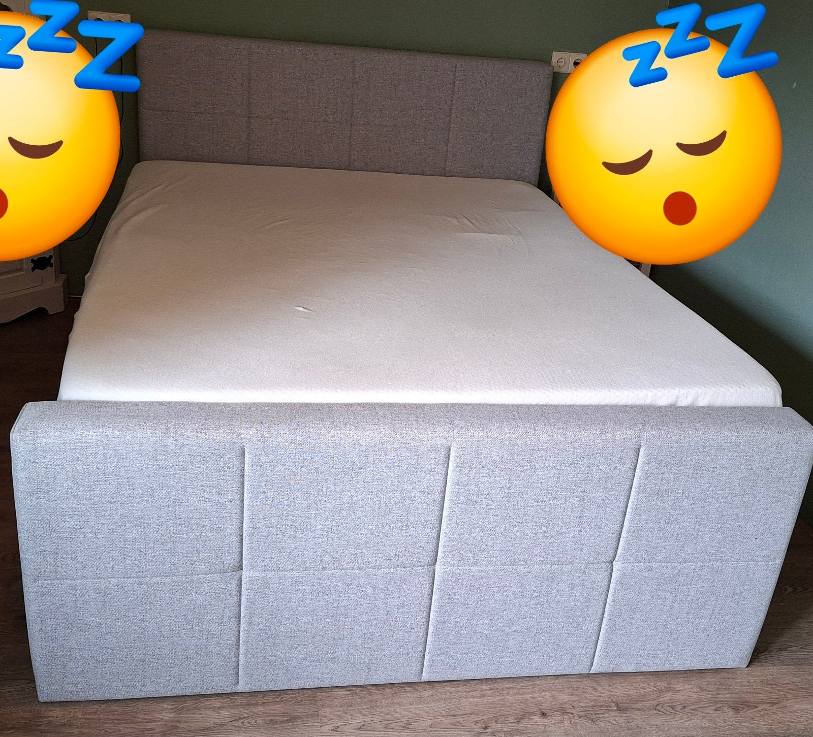 Nette boxspring van eind 2024 160x200cm, Ophalen, Tweepersoons, Zo goed als nieuw, 200 cm