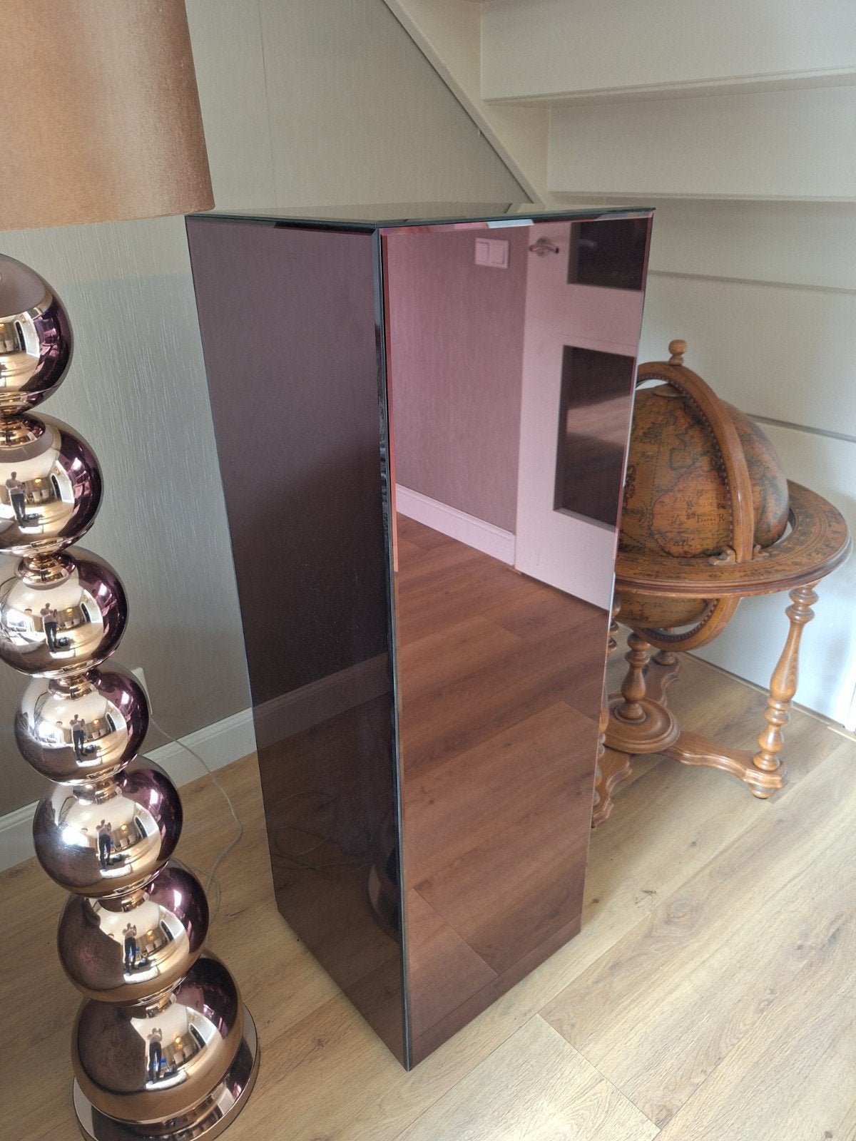 Moderne spiegelzuil/sokkel - Roségoud, Ophalen, Meerkleurig, Zo goed als nieuw, Modern