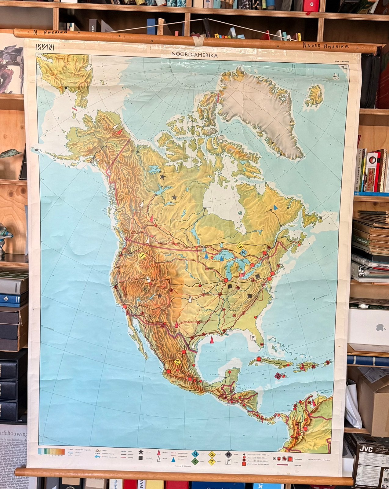 Wandkaart noord-Amerika, Ophalen of Verzenden, Aardrijkskunde