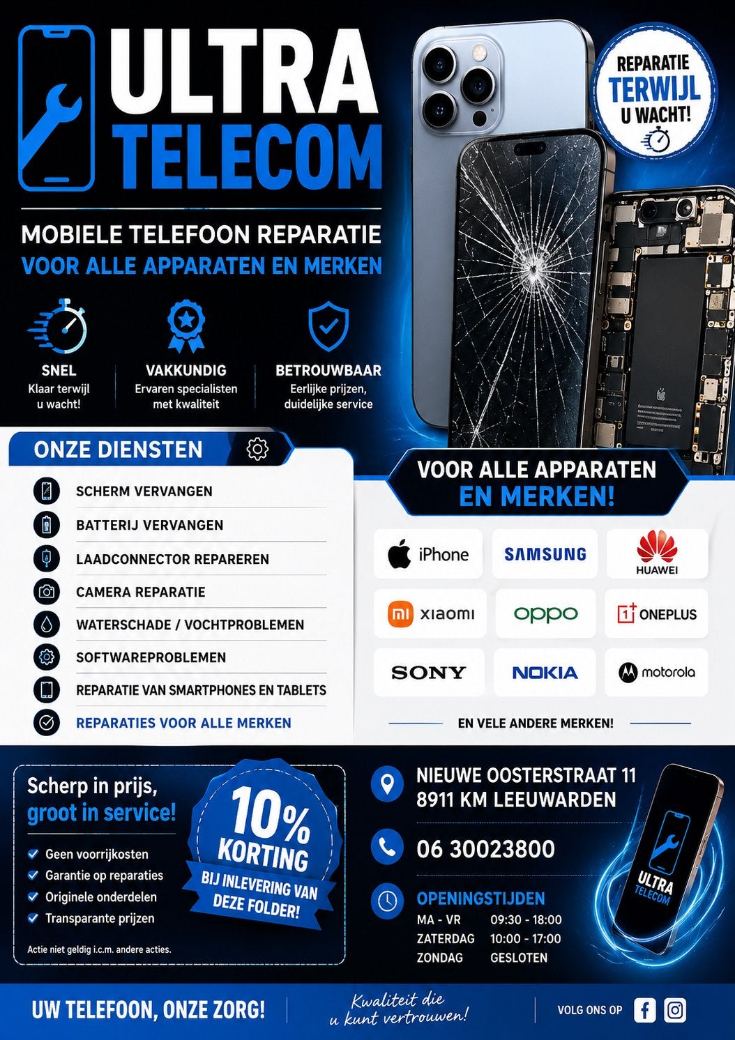 iphone scherm reparatie Leeuwarden, Telecommunicatie, Ophalen of Verzenden, Zo goed als nieuw, Zwart, 64 GB