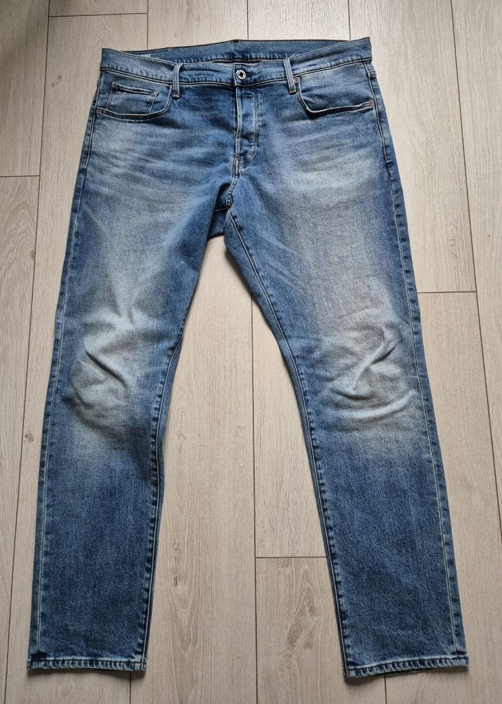 Zeer mooie blauwe spijkerbroek jeans G-star model 3301 W38, W36 - W38 (confectie 52/54), Blauw, Ophalen of Verzenden, Zo goed als nieuw