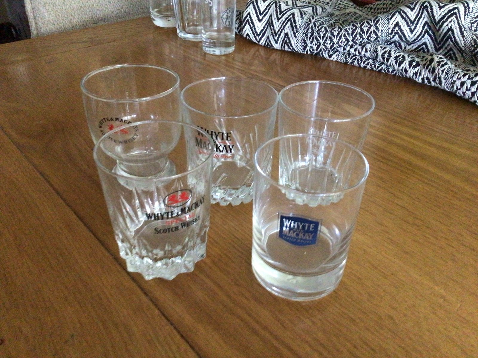 5 verschillende Whyte & Mackay whiskyglazen - Nieuwstaat, Ophalen, Zo goed als nieuw