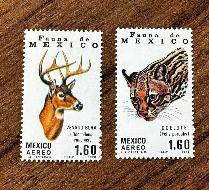Mexico 1978 Dieren Postfris - Hert en Ocelot Postzegels, Ophalen of Verzenden, Postfris, Noord-Amerika