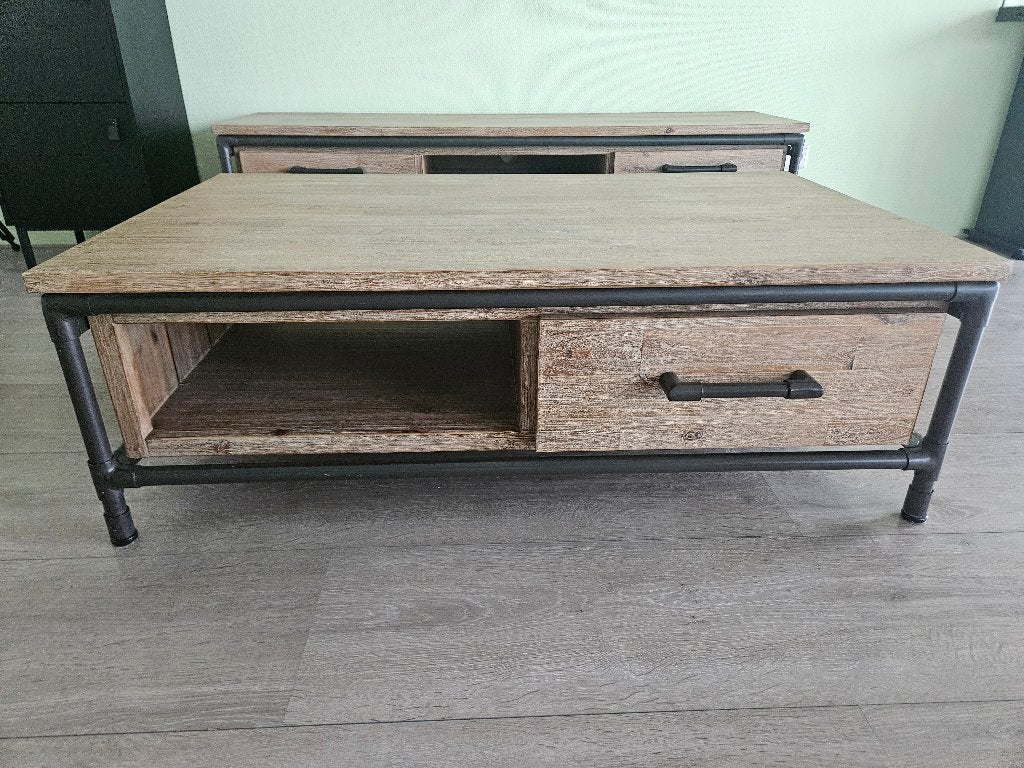Salontafel Industrieel, Ophalen, 100 tot 150 cm, Minder dan 50 cm, Zo goed als nieuw