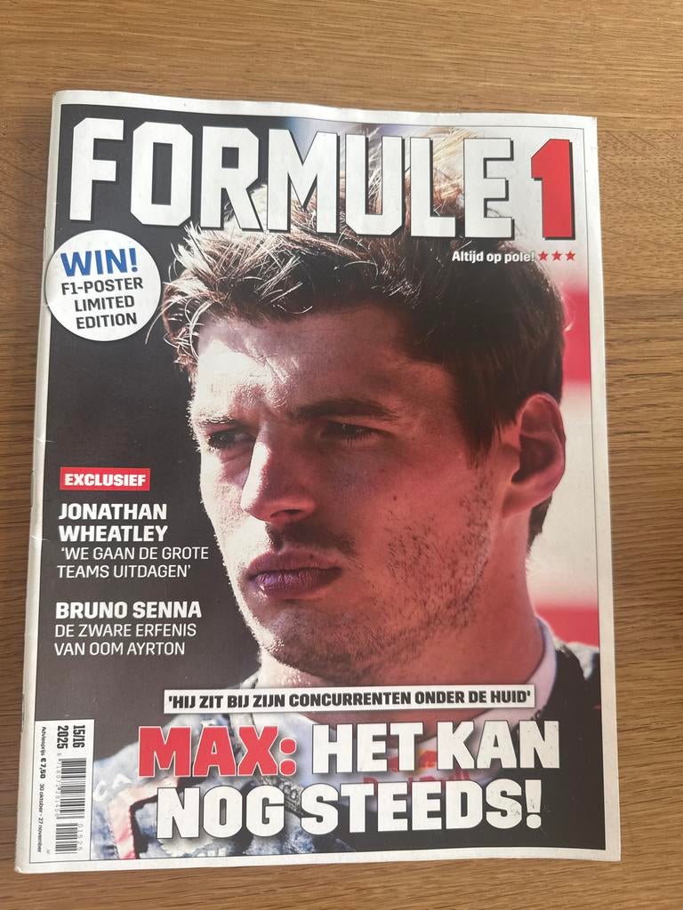 Formule 1 Tijdschrift November 2025 - Max Verstappen, Ophalen of Verzenden, Zo goed als nieuw, Sport en Vrije tijd