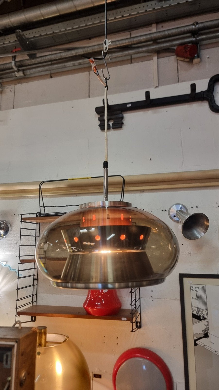 hanglamp Doria Leuchten Jaren 60 70 space age, Ophalen of Verzenden, ,, ,, ,