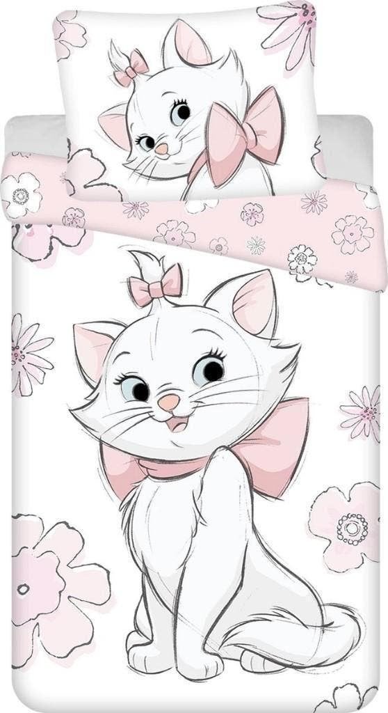 Marie Cat Dekbedovertrek 140 x 200 cm - Disney - Katoen, Meisje, Wit, Dekbedovertrek, Nieuw