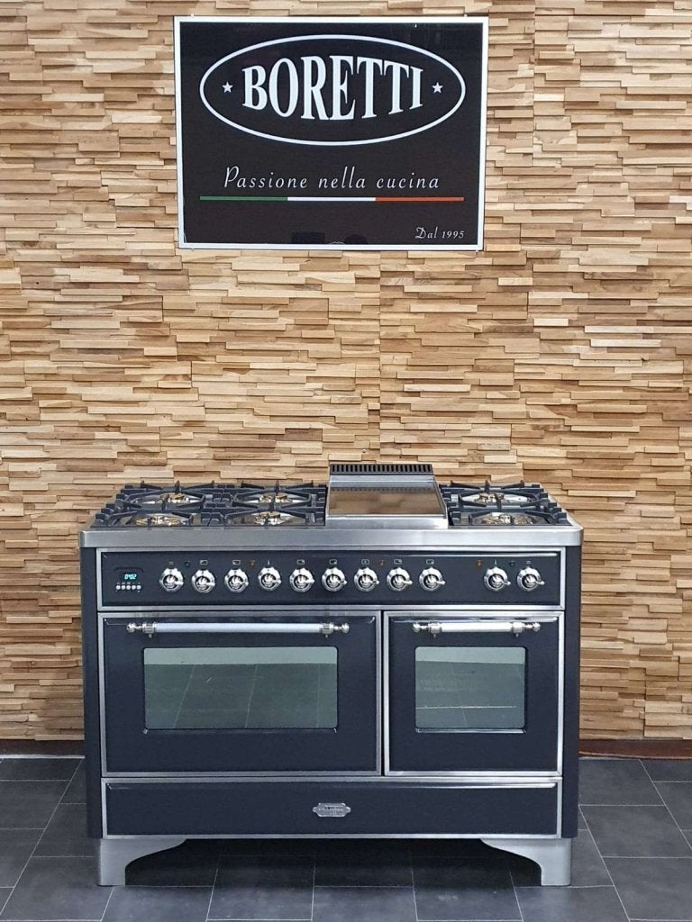 Luxe Boretti Majestic Fornuis 120cm antraciet & rvs 7 pits, Niet ingevuld, 60 cm of meer, Niet ingevuld, Ophalen of Verzenden