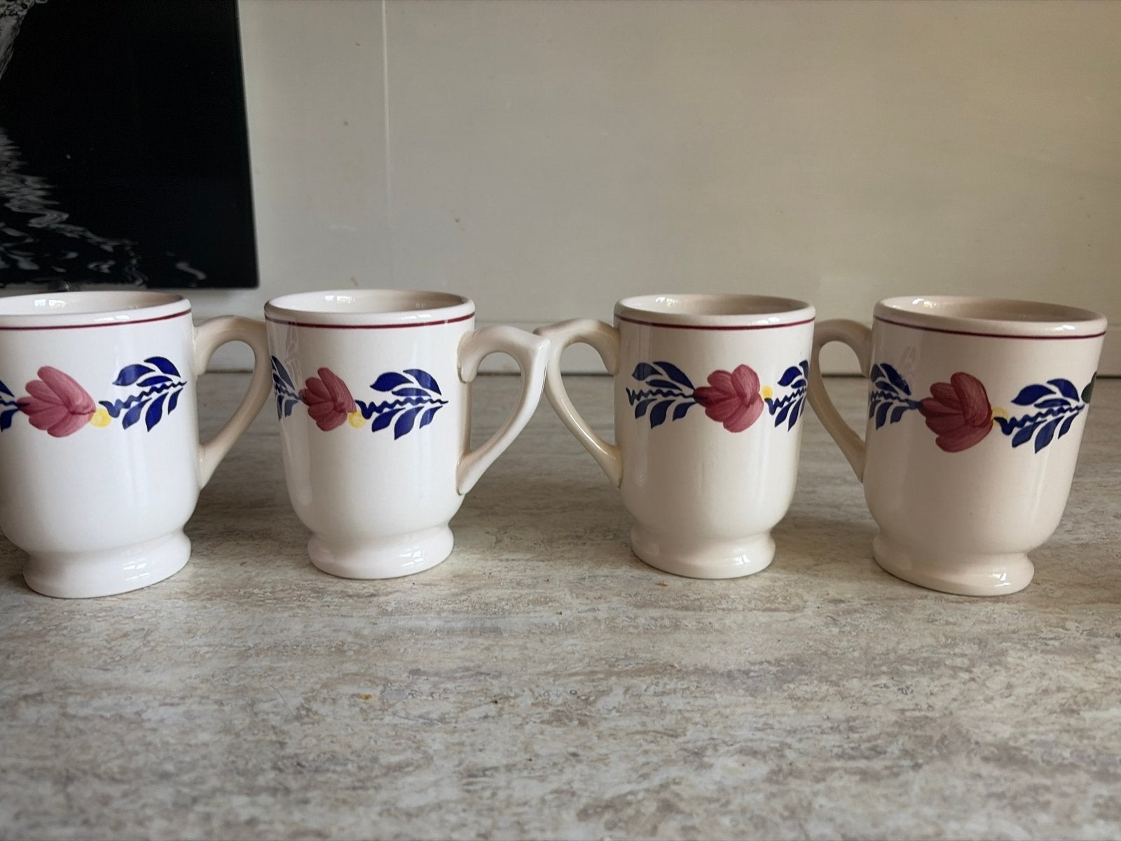 Set van 4 vintage mokken boerenbont, Ophalen