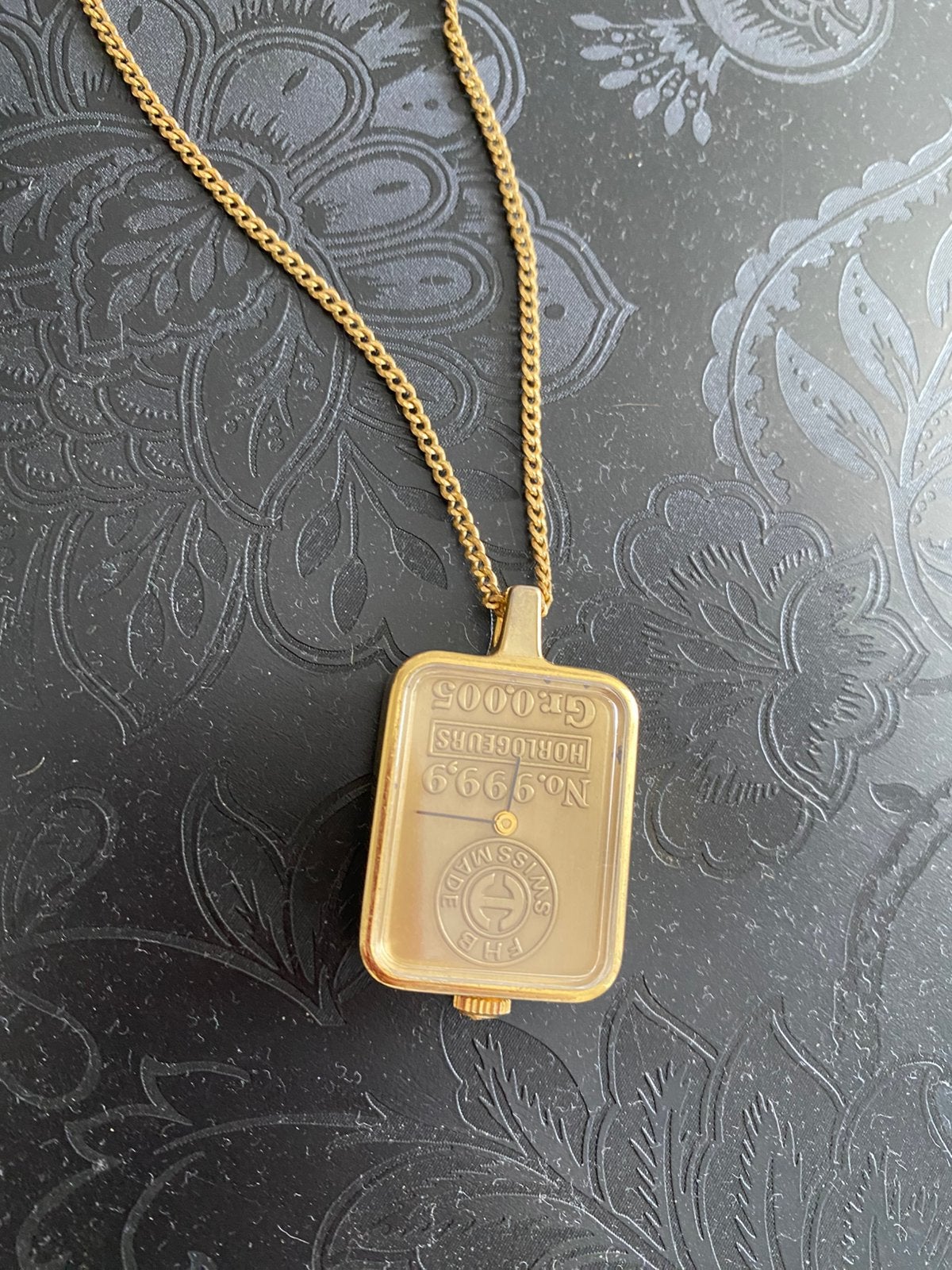 Gouden hanger 999.9 Horlogeurs, Ophalen of Verzenden, Zo goed als nieuw, Goud, Overige voorstellingen