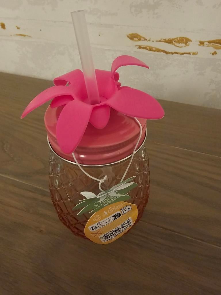 Leuke drinkbeker met rietje - Ananas design, Ophalen, Nieuw, Meerkleurig, Overige merken