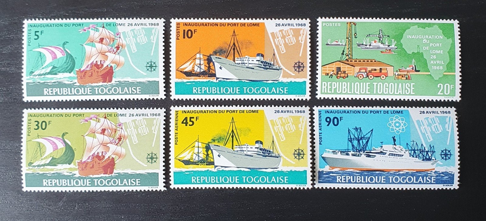 Togo 1968 Haven Schip Boot Michel 646-651 postfris, Verzenden, Postfris, Overige thema's