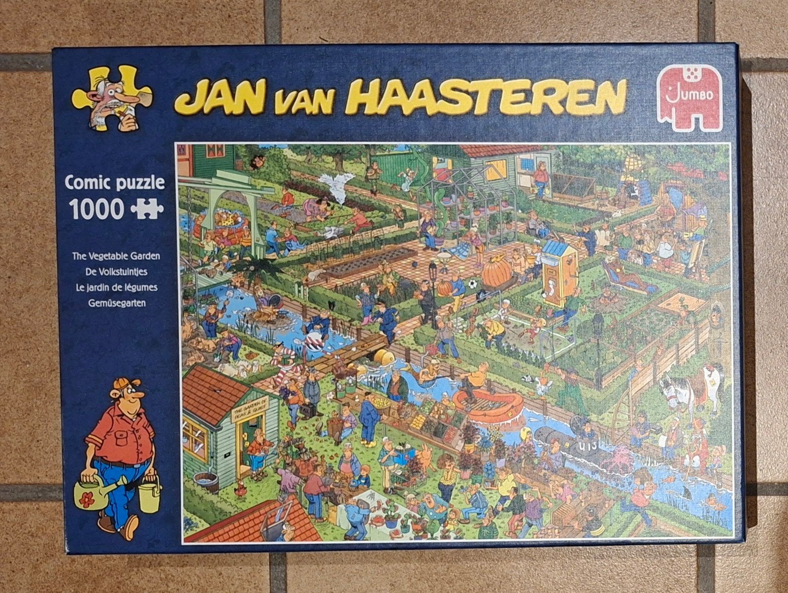 Jan van Haasteren puzzel 1000 stukjes- De Volkstuintjes, Ophalen of Verzenden, 500 t/m 1500 stukjes, Zo goed als nieuw