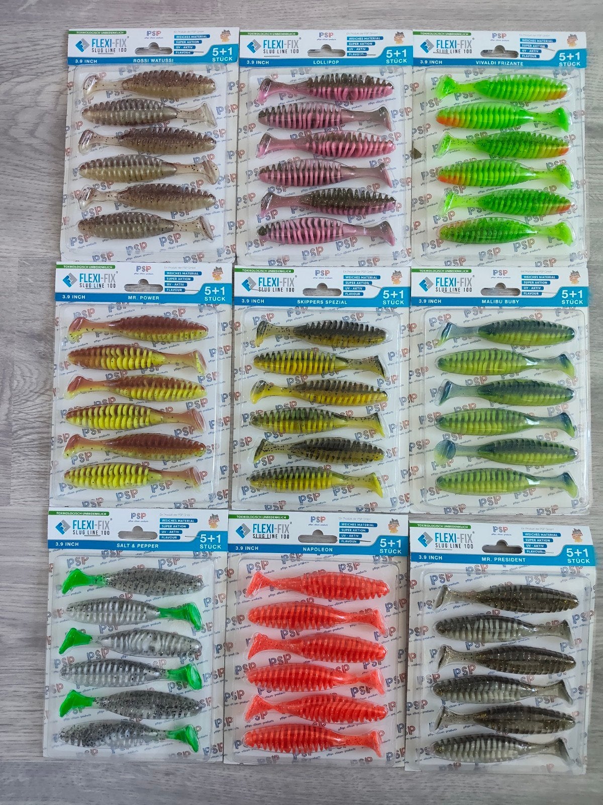 9 x verpakkingen Flexi Fix 10cm shads in 9 kleuren, Verzenden, Nieuw, Overige typen