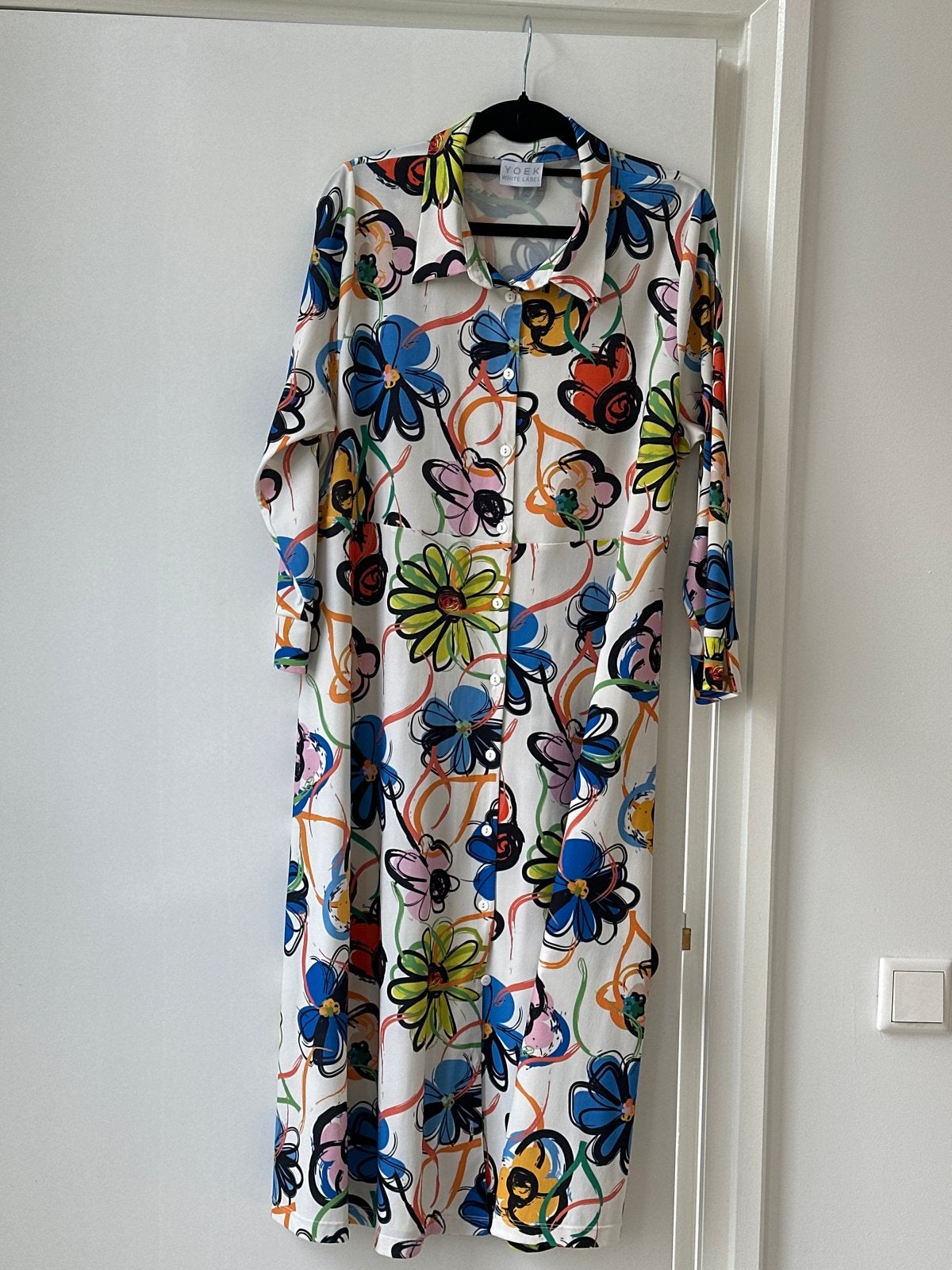 Yoek White Label Jurk met Bloemenprint - Maat M, Maat 38/40 (M), Overige kleuren, Ophalen of Verzenden, Zo goed als nieuw