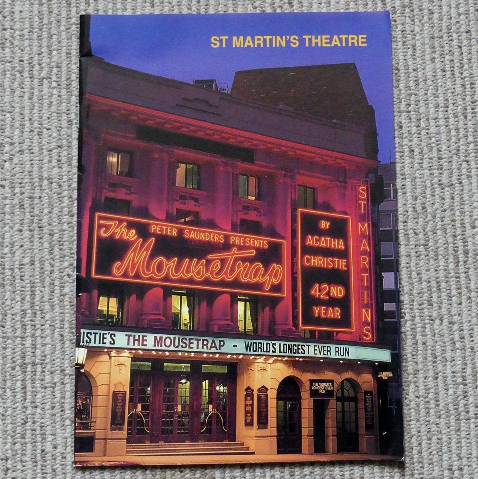 The Mousetrap theater programma St Martin's theatre London, Verzamelen, Ophalen of Verzenden, Gebruikt, Boek, Tijdschrift of Artikel