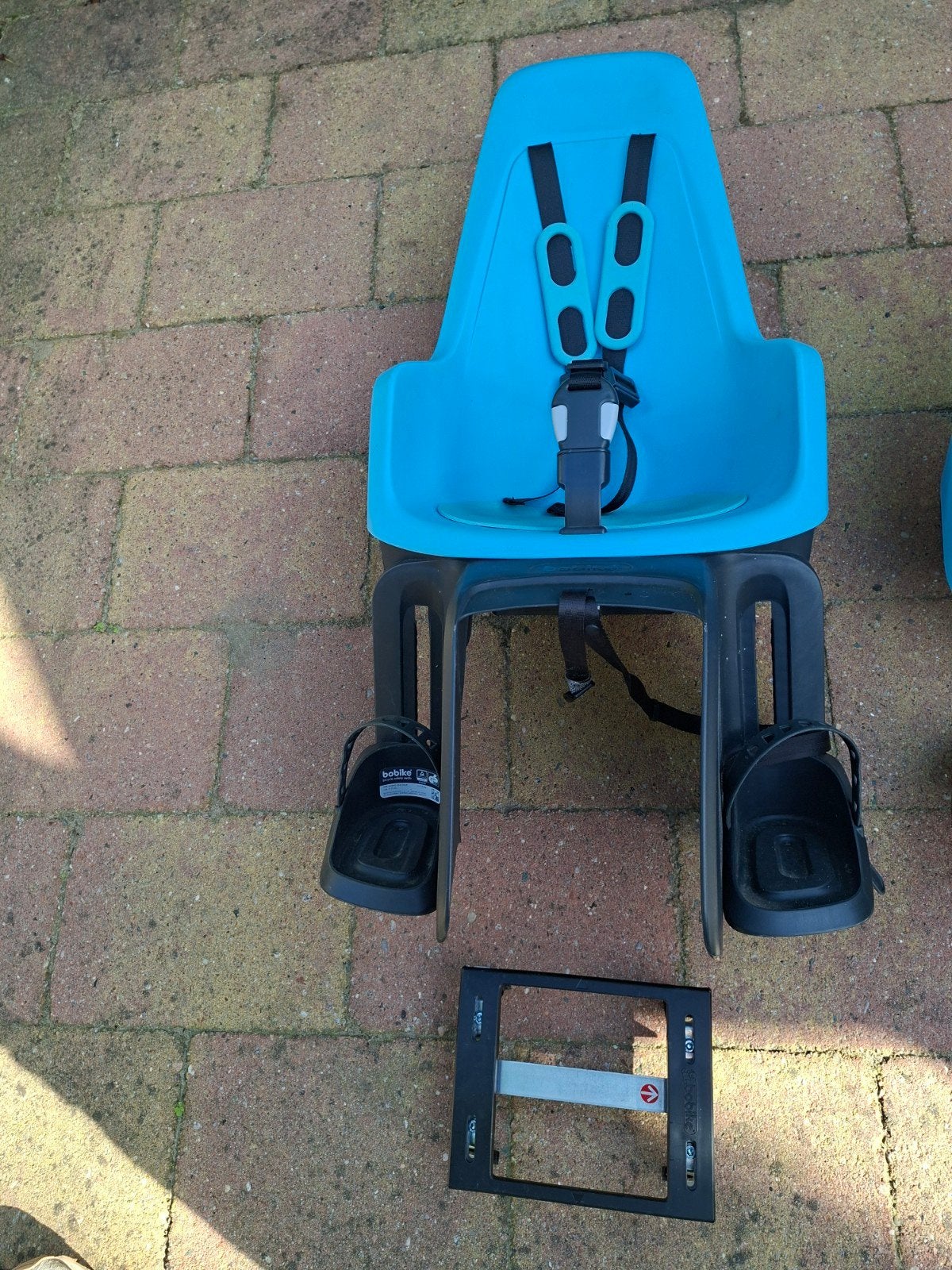 Bobike maxi One blue achterzitje, Fietsen en Brommers, Ophalen, Achterzitje, Voetsteuntjes, Zo goed als nieuw