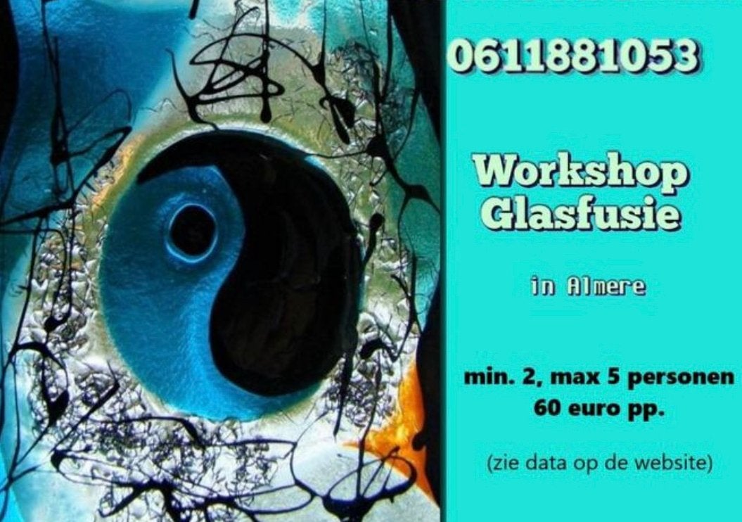 Glasfusie, glaskunst, glas, workshops in Almere, Antiek en Kunst, Ophalen