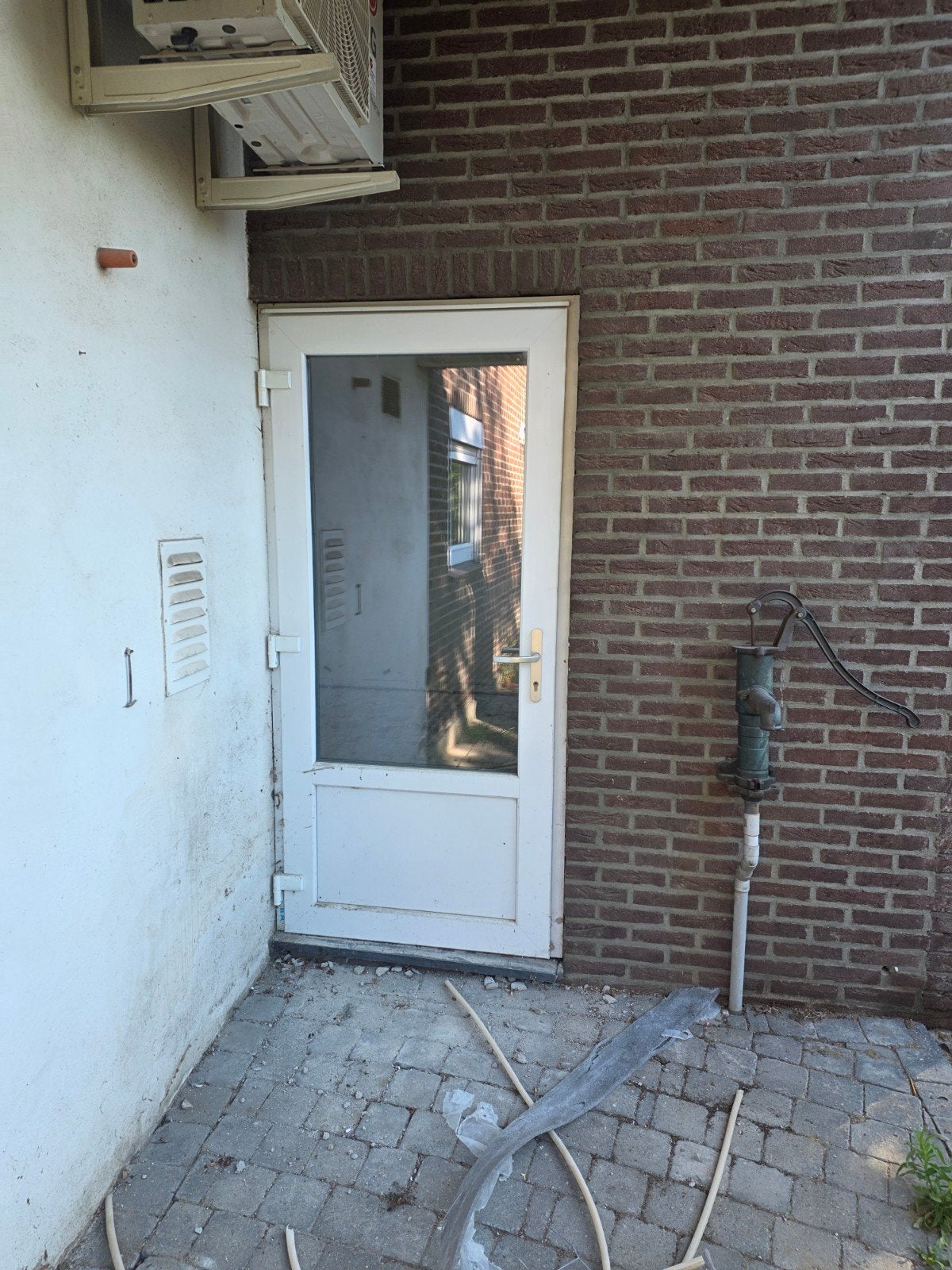 Kunststof deur met glas - Gebruikt, Gebruikt, 80 tot 100 cm, Ophalen of Verzenden, Buitendeur
