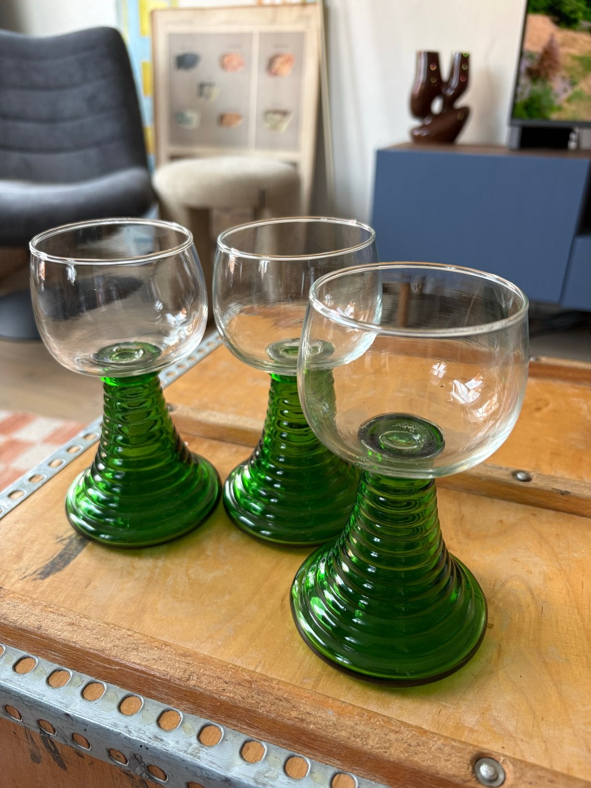 Vintage roemer glazen - Set van 3, Ophalen