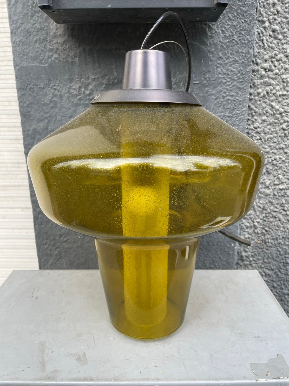 Diesel with Foscarini Metal Glass 2 Hanglamp - Olijfgroen, Ophalen of Verzenden, Gebruikt, Glas