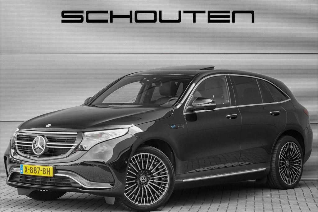 Mercedes-Benz EQC 400 4MATIC AMG Line 80 kWh Distronic Schui, Auto's, Mercedes-Benz, Zwart, Zwart, Origineel Nederlands, Vierwielaandrijving