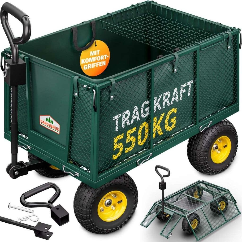 Bolderkar transportwagen groen 550 kg GRATIS BEZORGD!, Verzenden, Nieuw, Nvt, Nvt