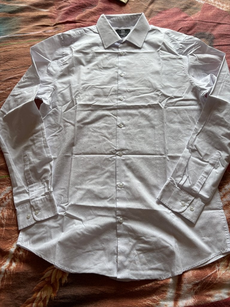Overhemd slim fit wit C&A mt M, Kleding | Heren, Overhemden, Halswijdte 38 (S) of kleiner, Wit, Gedragen, C&A