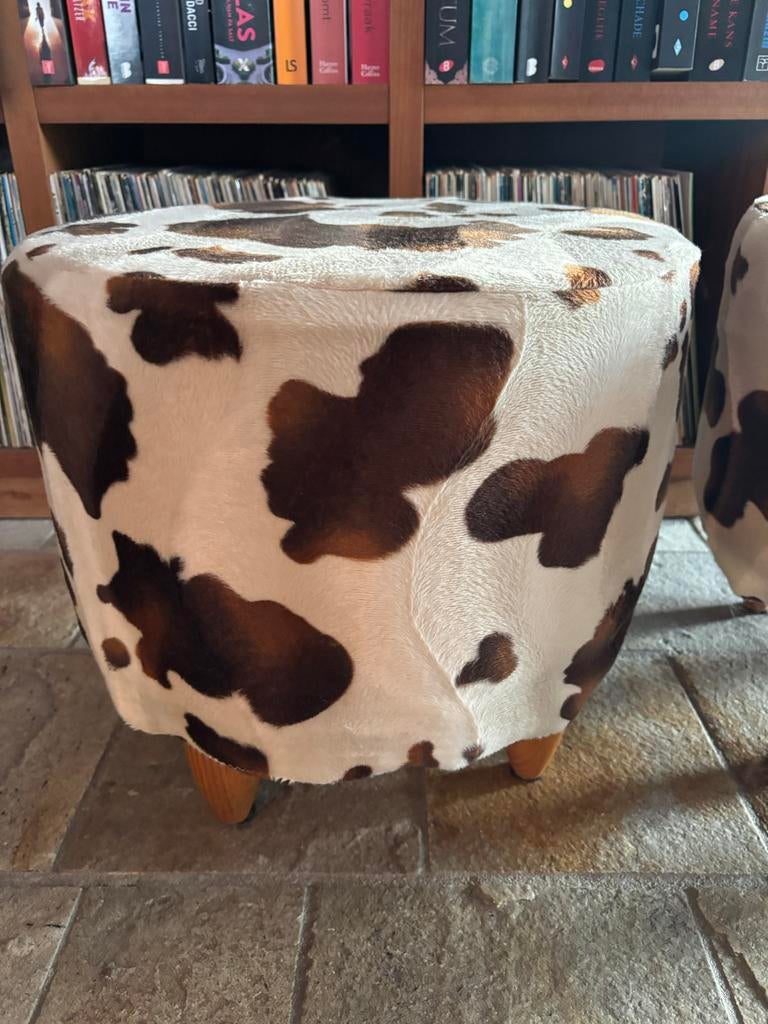 2 Sierkrukjes met stoffen koeienprint - 40x45 cm, Ophalen, Gebruikt, Overige materialen