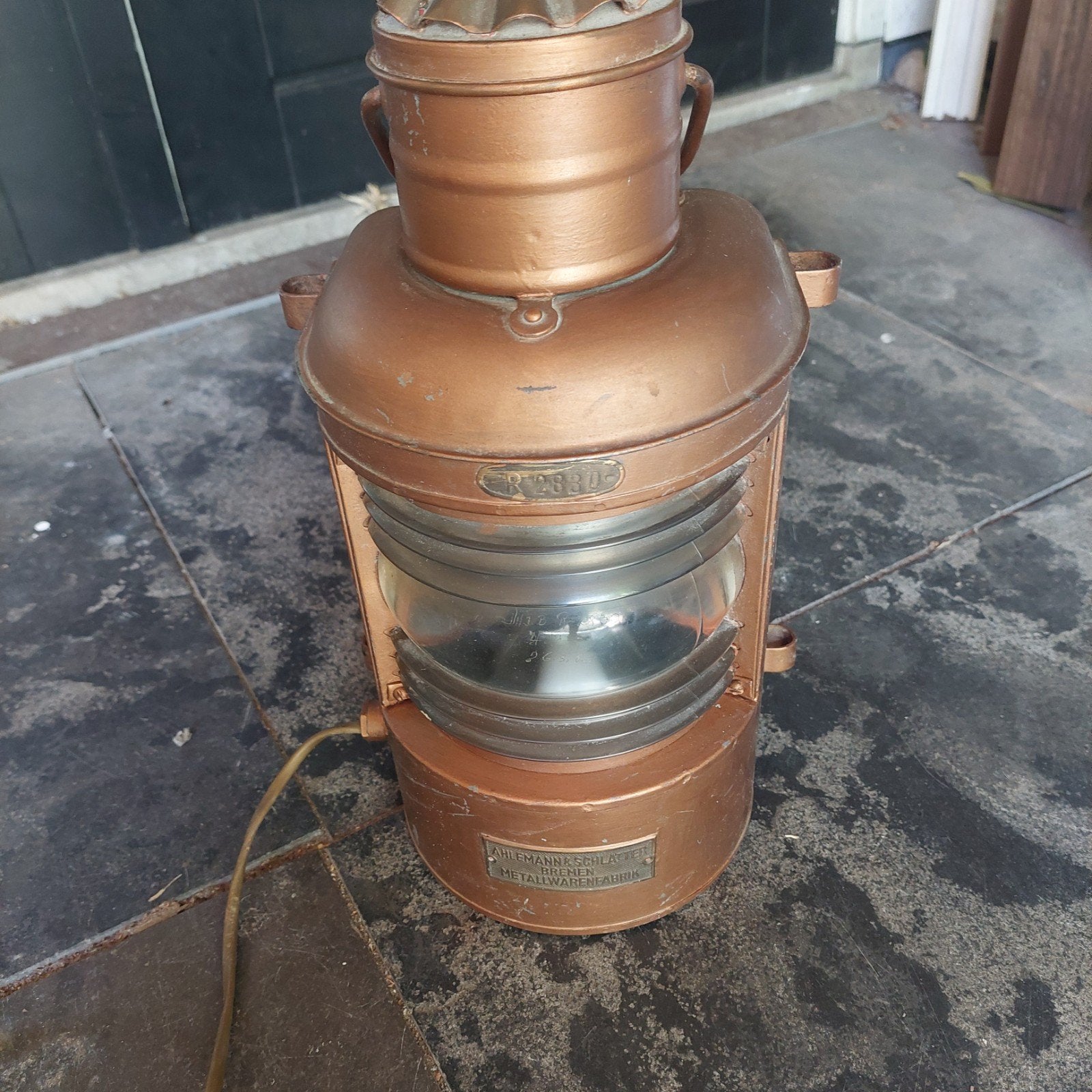 Antieke scheepslamp - Ahlemann & Schlatte, Ophalen of Verzenden
