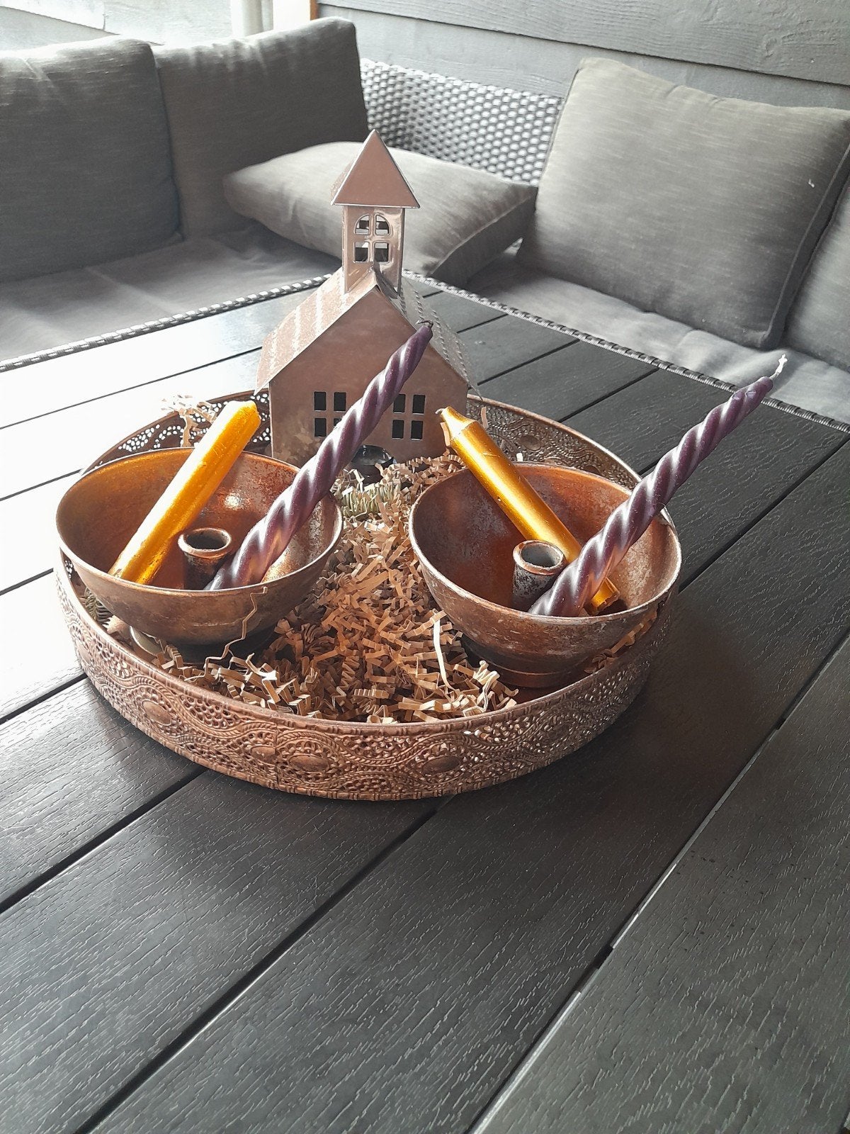 Winterse sfeer: 2 kaarsenhouders en waxinelicht huisje, Ophalen of Verzenden, Nieuw