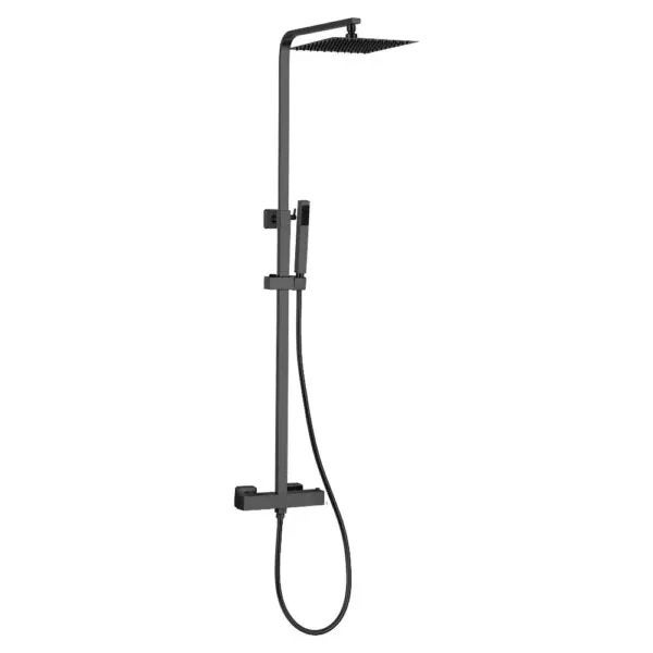 Nieuwe Opbouw Regendouche Thermostatisch Mat Zwart RVS, Ophalen, Nieuw, Rvs, Douche