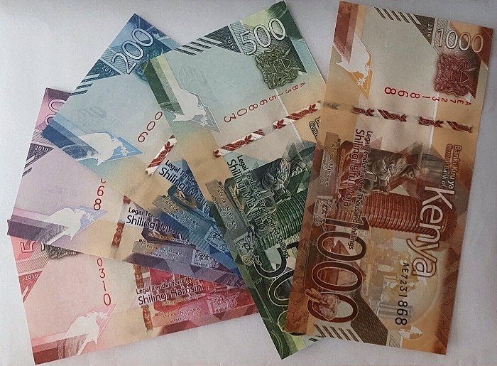 Kenya 2019, 5 nieuwste opvolgende bankbiljetten (UNC), Verzenden, Overige landen, Setje