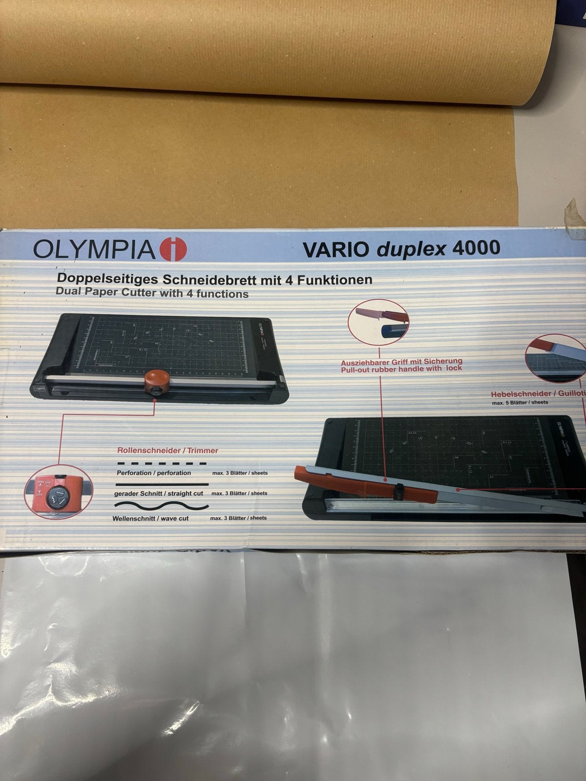 Olympia Vario Duplex 4000 Dubbelzijdig Snijapparaat NIEUW, Diversen, Ophalen of Verzenden, Ken, Ken, Ken