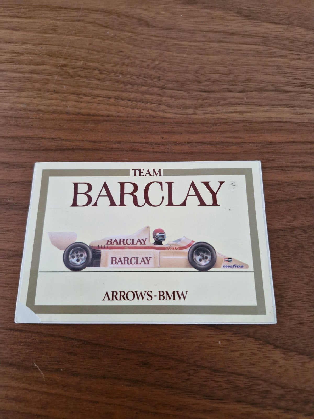 238 Vintage Team Barclay Arrows-BMW Formule 1 Sticker, Verzamelen, Ophalen of Verzenden, Zo goed als nieuw, Auto of Motor