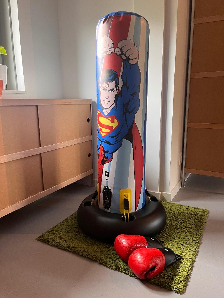 Junior Bokspaal Superman met handschoenen, Sport en Fitness, Boksen, Ophalen, Nieuw, Boksbal