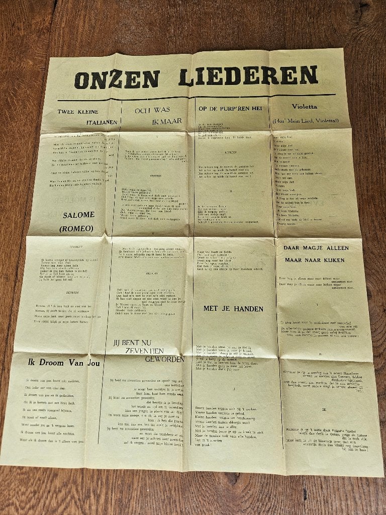 Oude liedjesblad 'Onzen Liederen' - Vintage bladmuziek, Ophalen of Verzenden