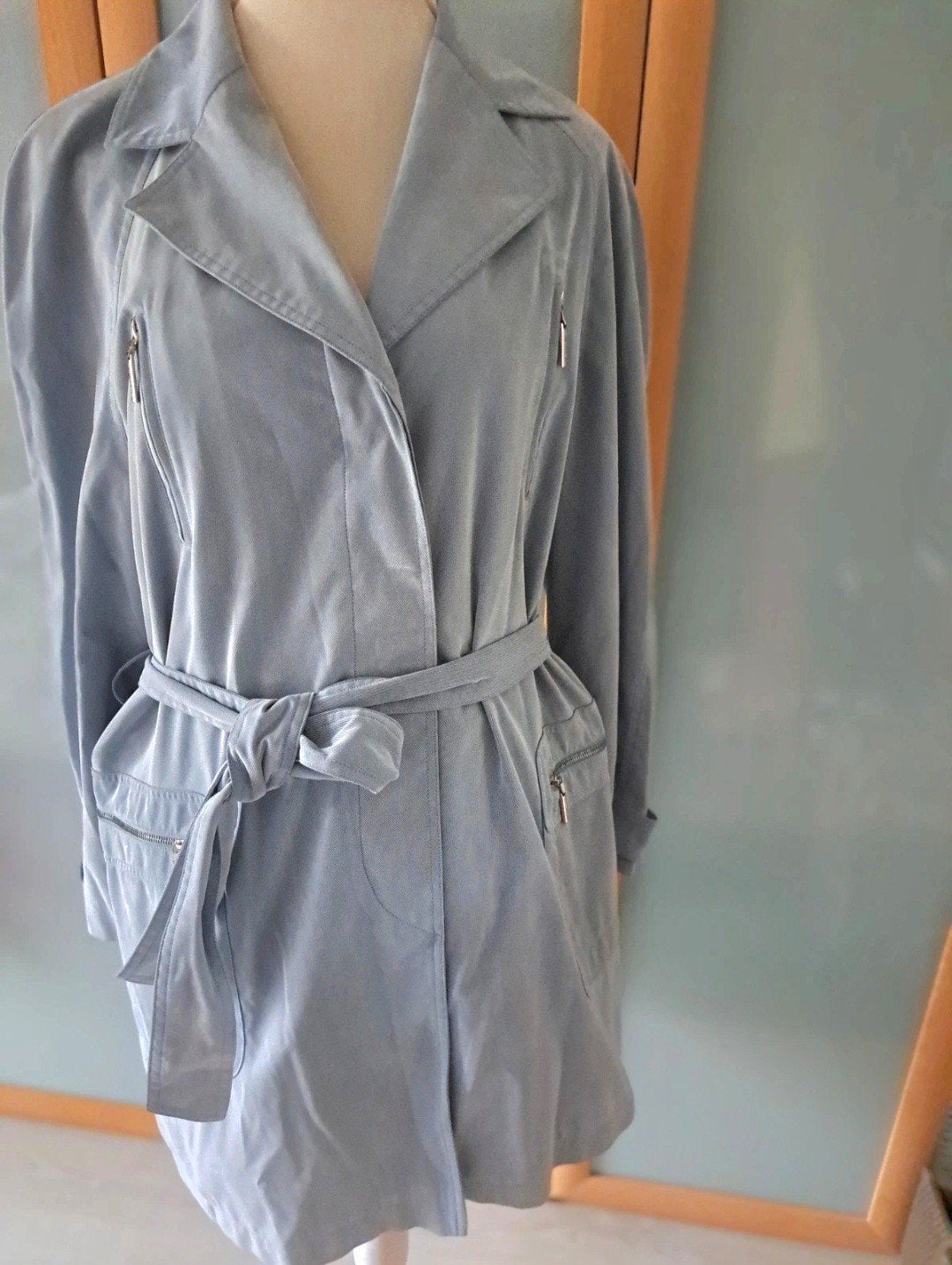 Escada Trenchcoat Maat L - Stijlvol en Tijdloos, Blauw, Maat 42/44 (L), Escada, Ophalen of Verzenden