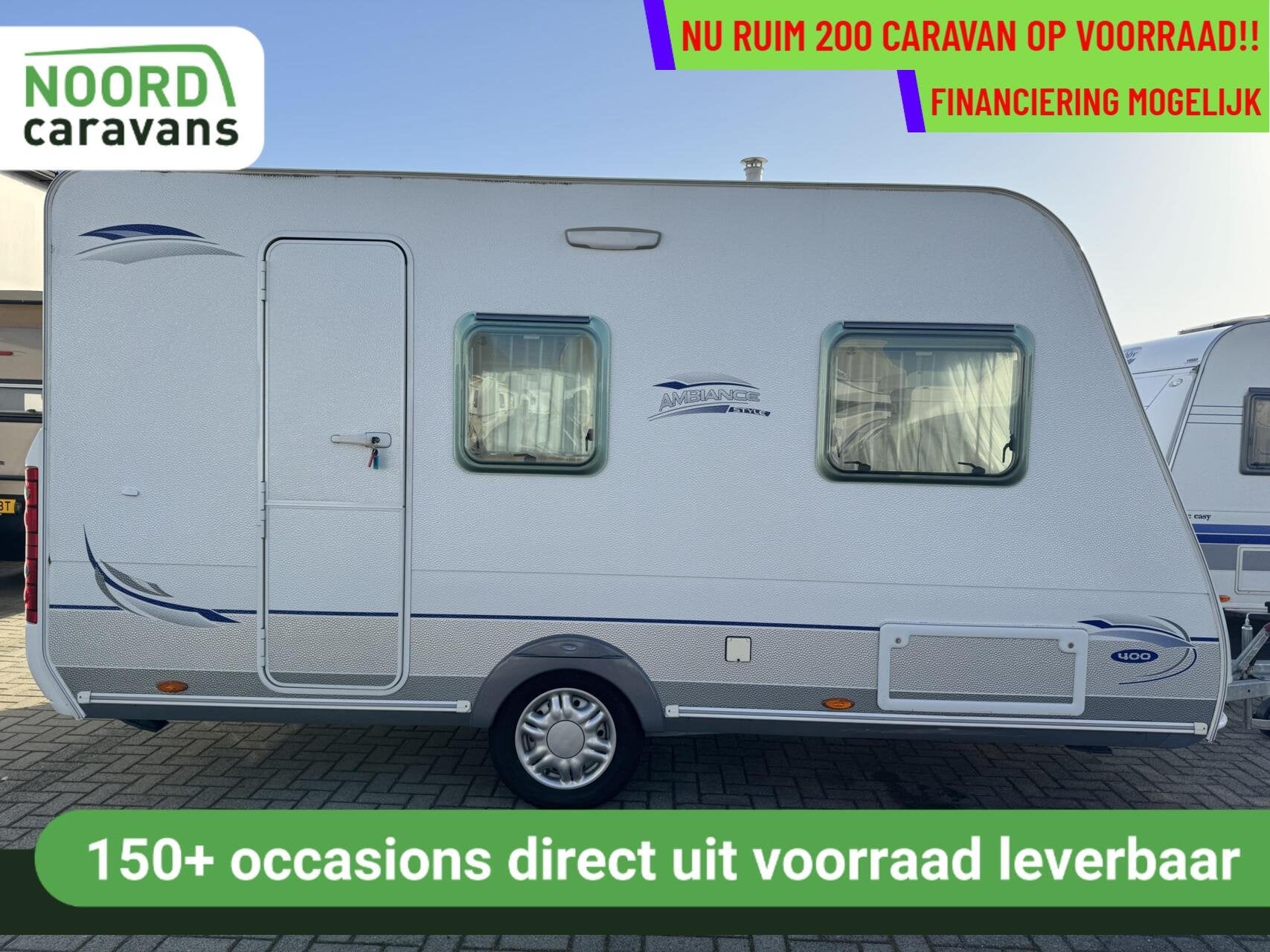 CARAVELAIR AMBIANCE STYLE 400 DWARSBED, FIETSENDR, VOORTENT, Caravans en Kamperen, Caravans, 750 - 1000 kg, 5 tot 6 meter, Caravelair