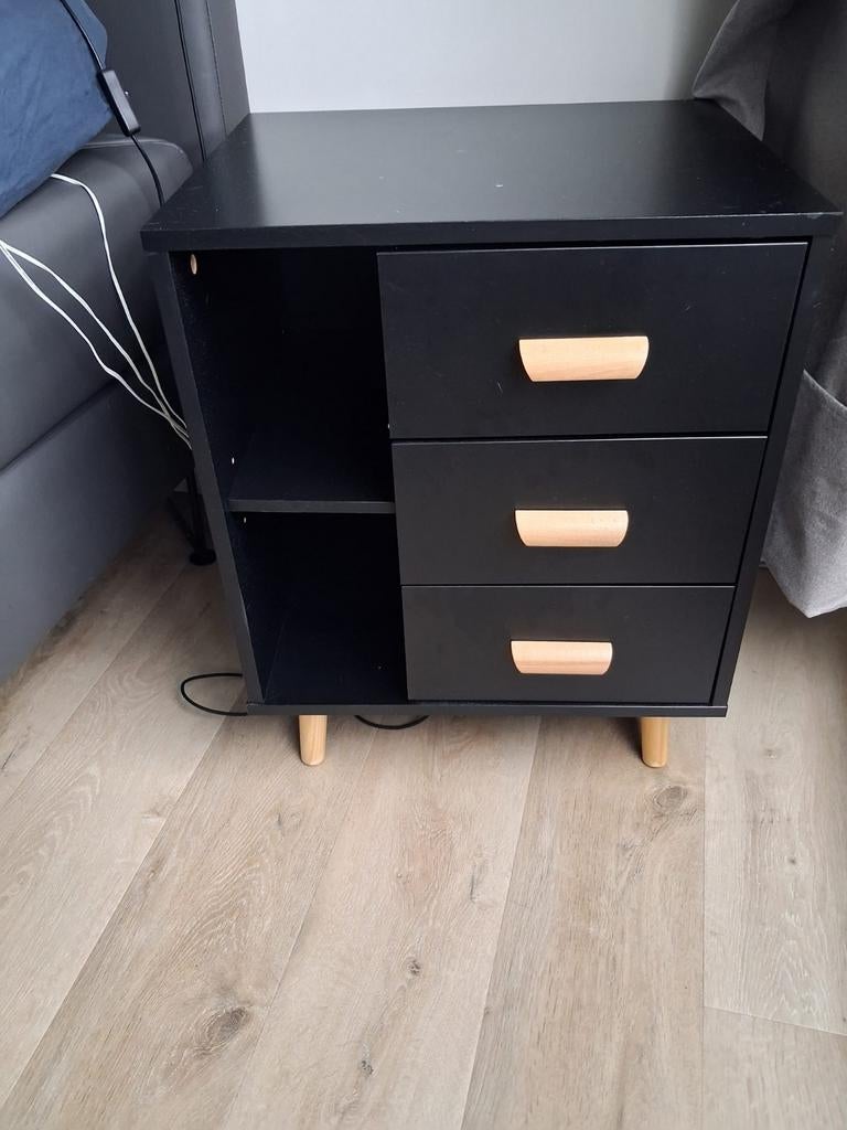 Tweepersoons boxspring met matras en nachtkastjes, Huis en Inrichting, Slaapkamer | Nachtkastjes, Ophalen of Verzenden, Gebruikt