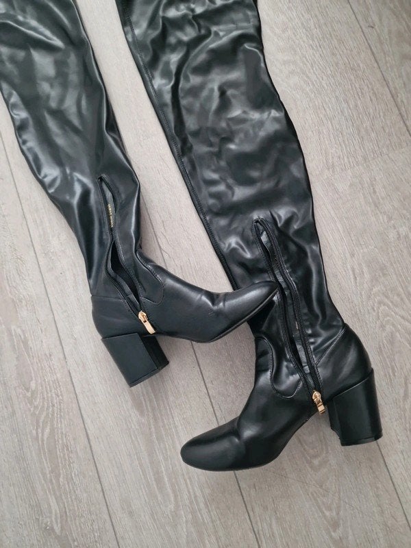 Givana Overknee Laarzen, Zwart, Maat 40, Kleding | Dames, Schoenen, Hoge laarzen, Verzenden, Gedragen, Givana