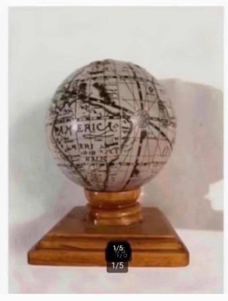 Wereldbol als pennen potloden-houder vintage Brocante, Antiek en Kunst, Ophalen of Verzenden