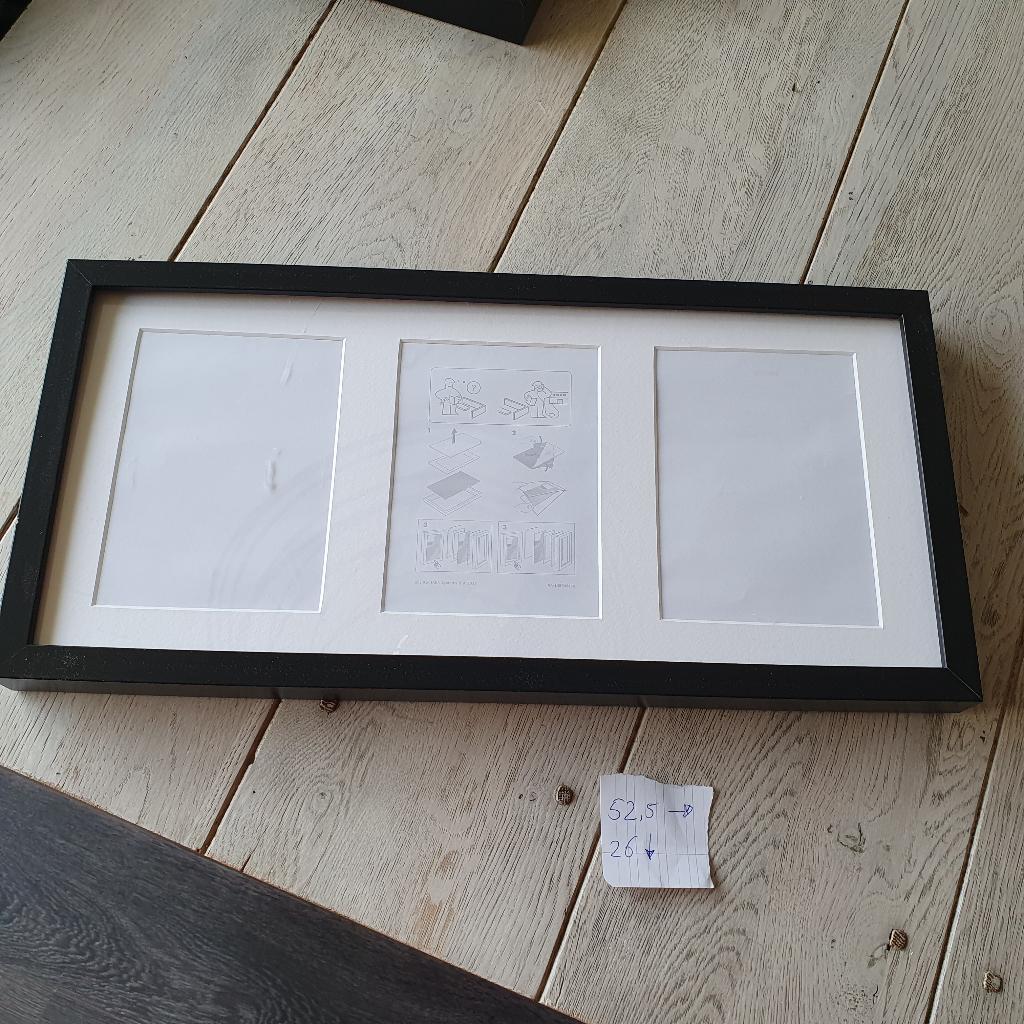 Fotolijst zwart 3 foto,s, Ophalen of Verzenden, Zo goed als nieuw