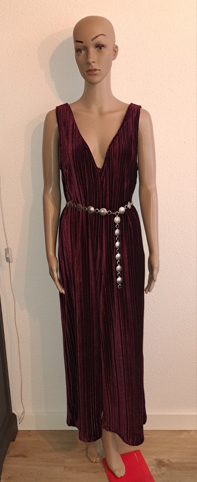 Bordeaux fluwelen jumpsuit, van That's it, maat L., Overige typen, That's it, Verzenden, Maat 42/44 (L)