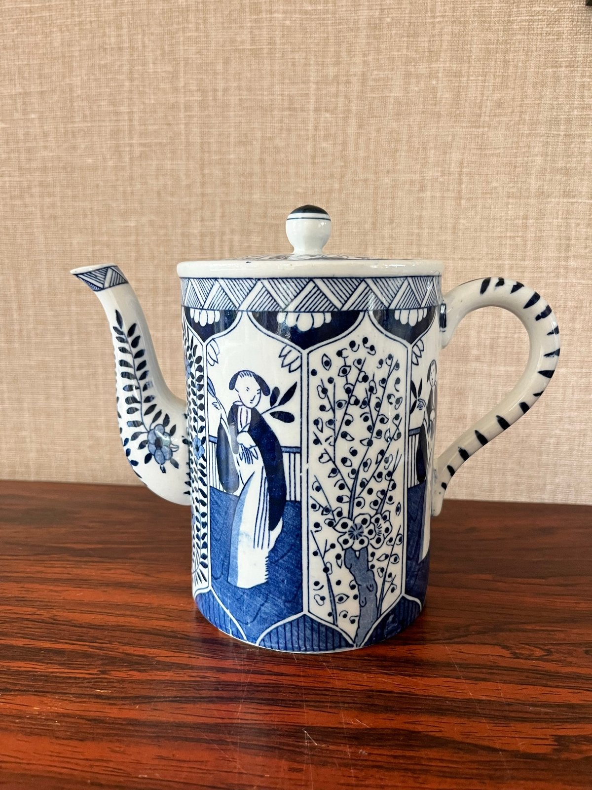 Japanse theepot, blauw-wit porselein, Antiek en Kunst, Ophalen